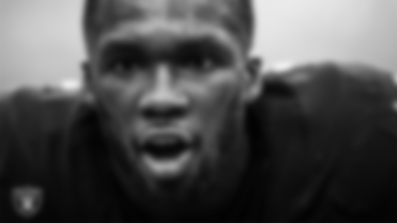 Las Vegas Raiders wide receiver Nelson Agholor (15) on the sidelines during the Las Vegas Raiders regular season home game against the Buffalo Bills.