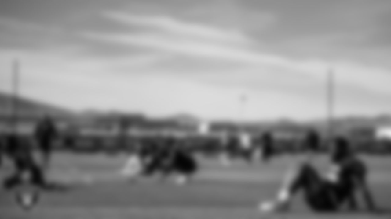 Las Vegas Raiders defensive end Gerri Green (56) at a workout during phase two of the offseason program.