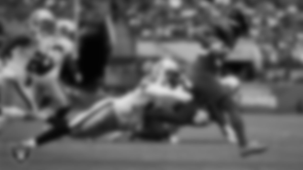 Las Vegas Raiders wide receiver DJ Turner (19) makes a tackle during the regular season away game against the Jacksonville Jaguars at TIAA Bank Field.