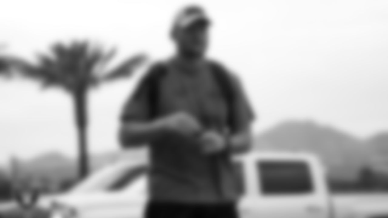 Las Vegas Raiders tight end Nick Bowers (82) arrives for 2021 Pre-Training Camp.