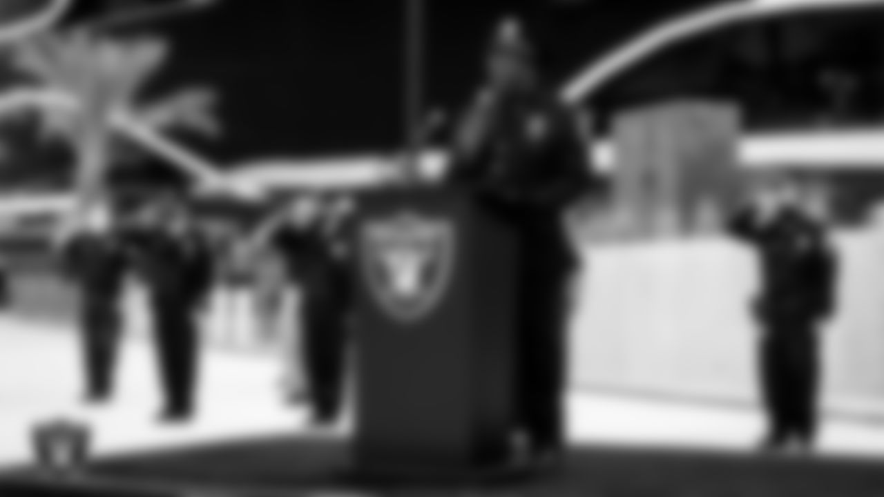 Representatives from each Southern Nevada emergency response agency are honored at a flag-raising ceremony to remember all of those lost on September 11, 2001.
