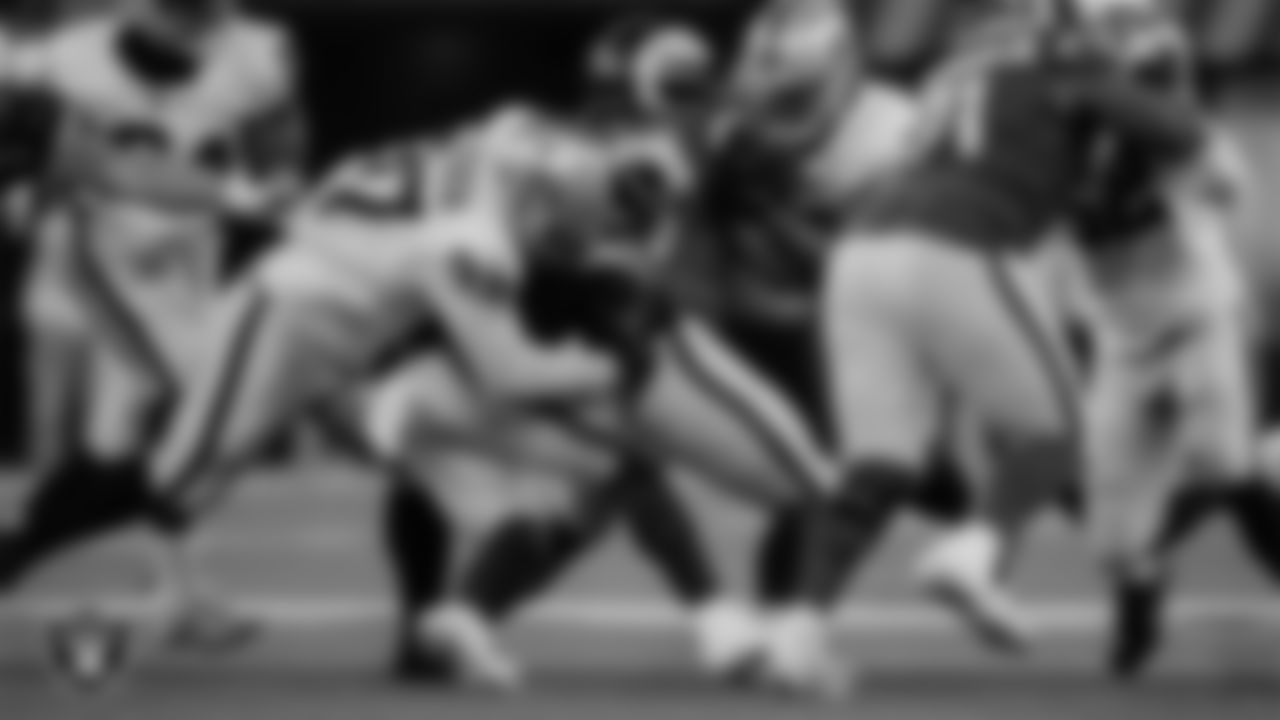 Las Vegas Raiders defensive tackle Nesta Jade Silvera (97) during the preseason away game against the Los Angeles Rams at Sofi Stadium.