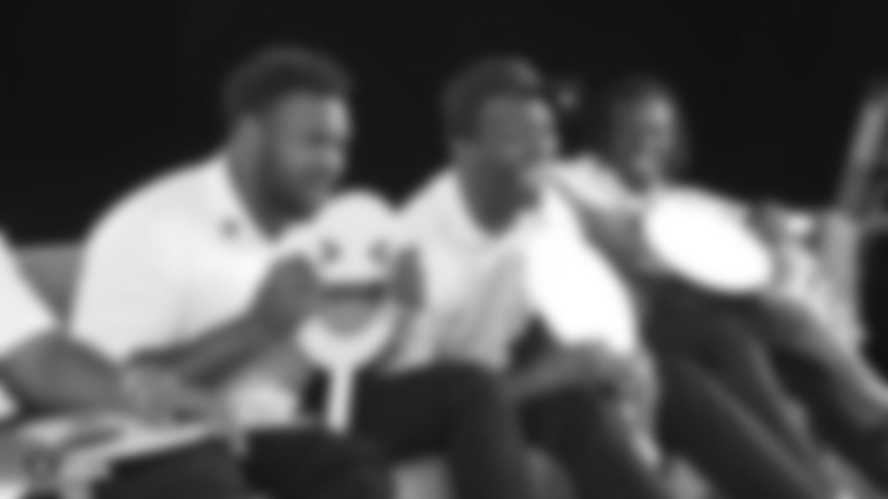 Oakland Raiders rookies enjoy a Rookie Activity, as part of Rookie Academy, at Facebook, Friday, June 23, 2018, in Menlo Park, California.