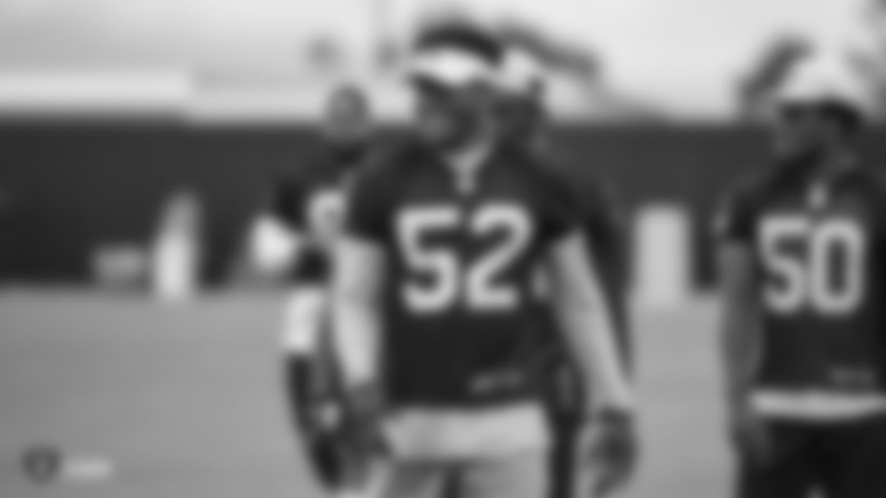 Raiders linebacker Marquel Lee (52) at an Organized Team Activity (OTA) at the Raiders Practice Facility in Alameda, Calif.