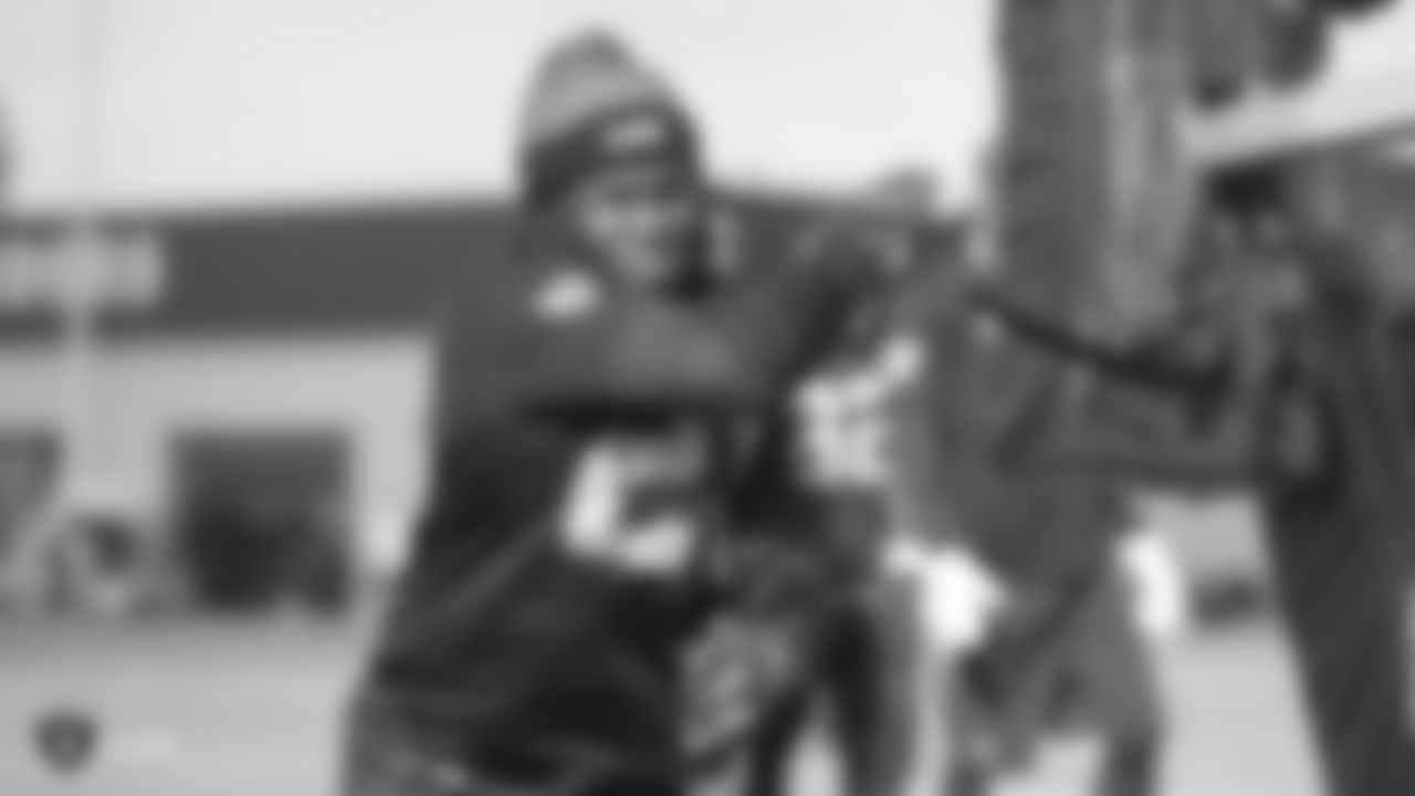 Raiders cornerback Nick Nelson (23) at a workout during phase two of the offseason program at the Raiders Practice Facility, in Alameda, Calif.