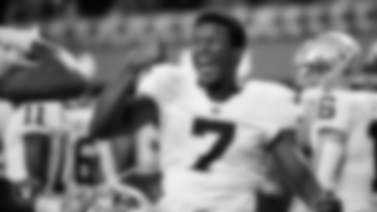 Las Vegas Raiders wide receiver Zay Jones (7) on the sidelines during the Las Vegas Raiders preseason away game against the Los Angeles Rams at SoFi Stadium.