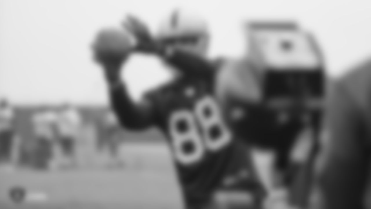Oakland Raiders wide receiver Marcell Ateman (88) on the field for practice at the Oakland Raiders Practice Facility, Friday, December 21, 2018, in Alameda, California.