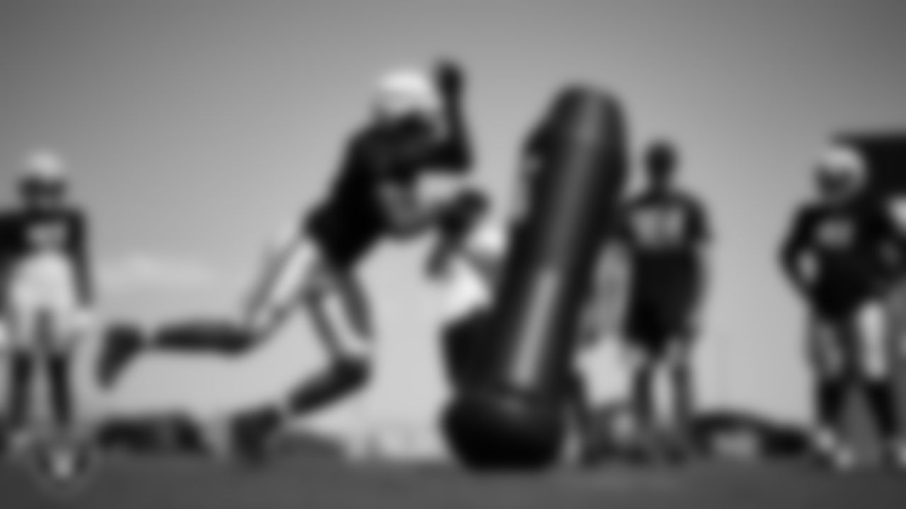 Las Vegas Raiders defensive end Tyree Wilson (9) during practice at Intermountain Health Performance Center.