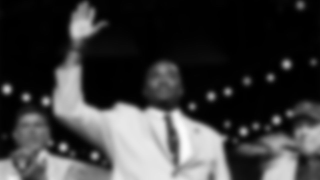 NFL Hall of Fame member Will Shields on stage during day two of the 2021 NFL Draft..