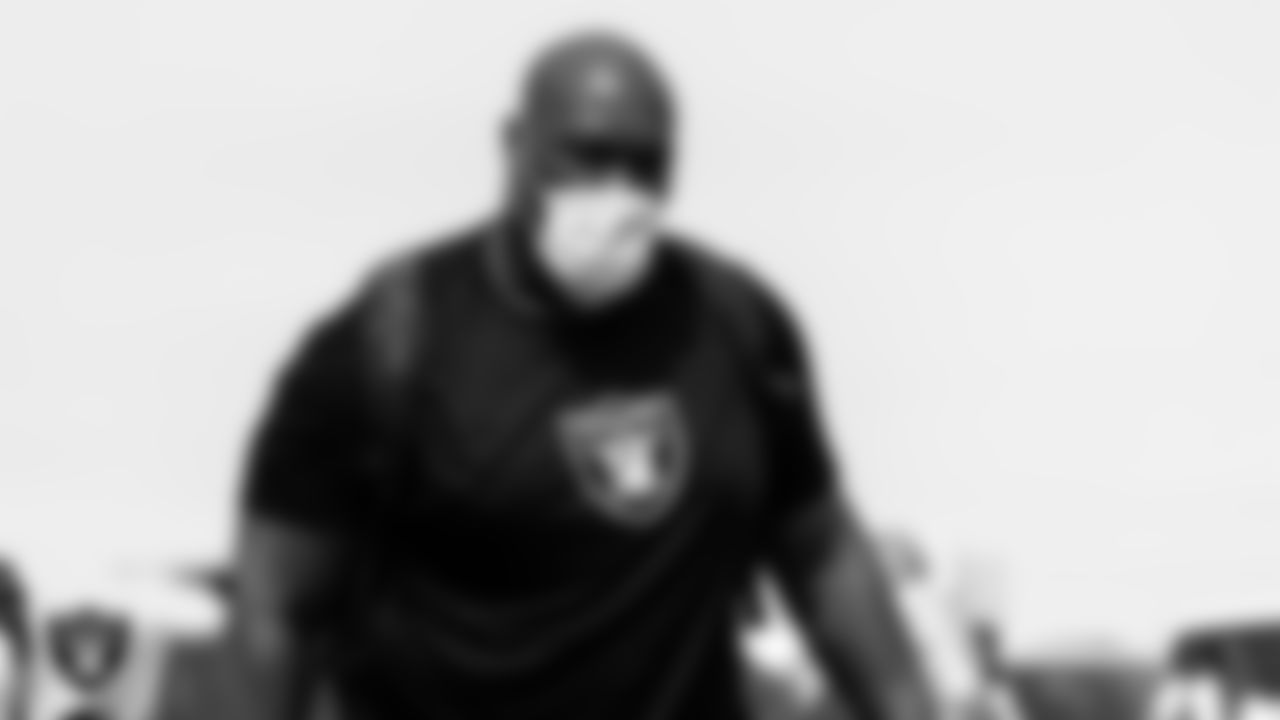 Las Vegas Raiders center Rodney Hudson (61) departs for the regular season away game against the Carolina Panthers.