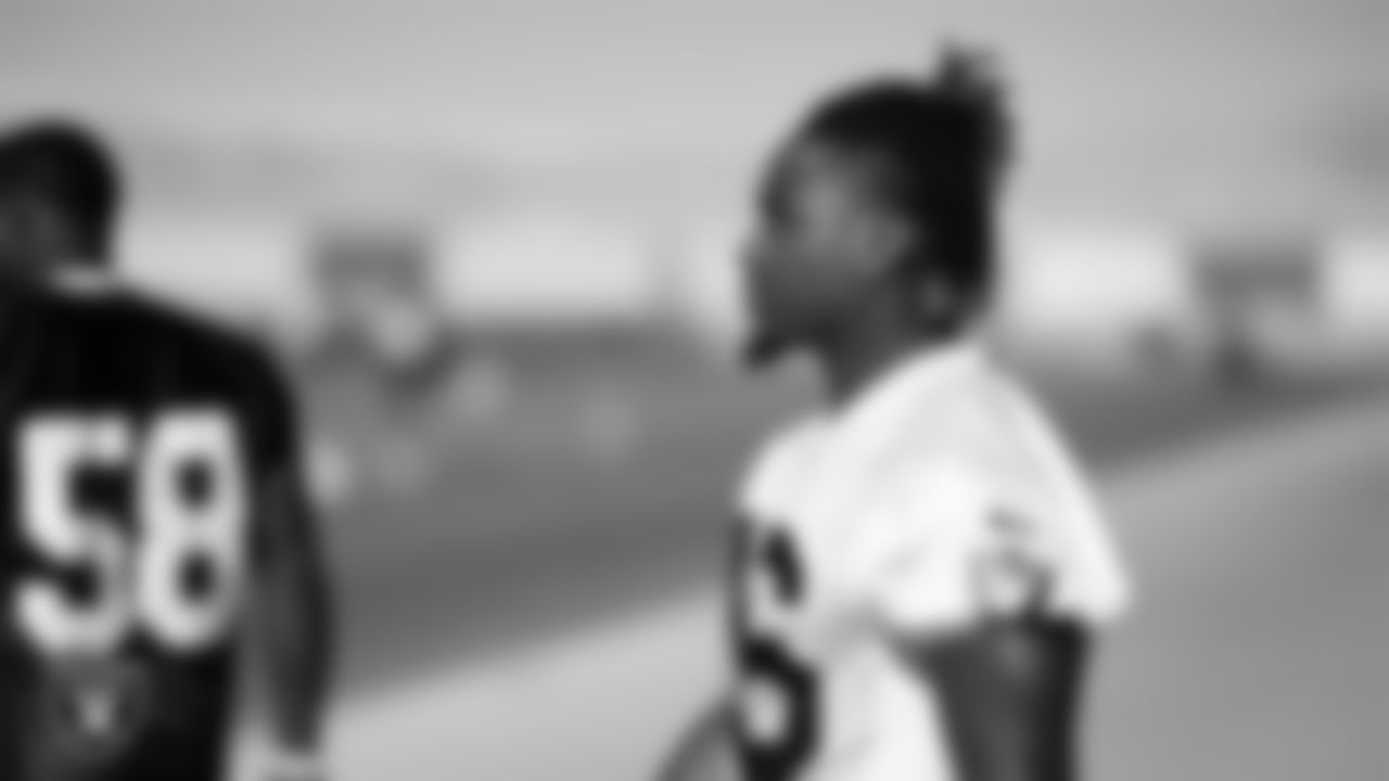 Las Vegas Raiders running back Sincere McCormick (36) at a workout during phase two of the offseason program.