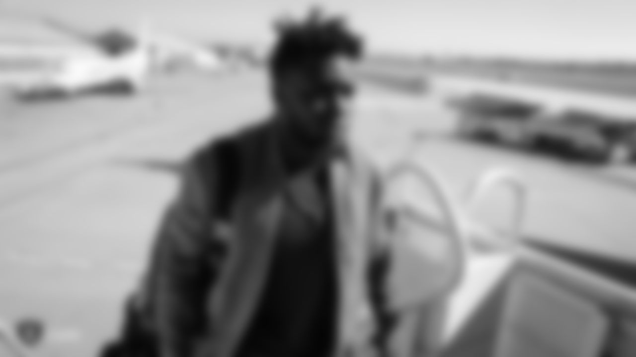 Raiders safety Karl Joseph (42) departs for the game against the Houston Texans.