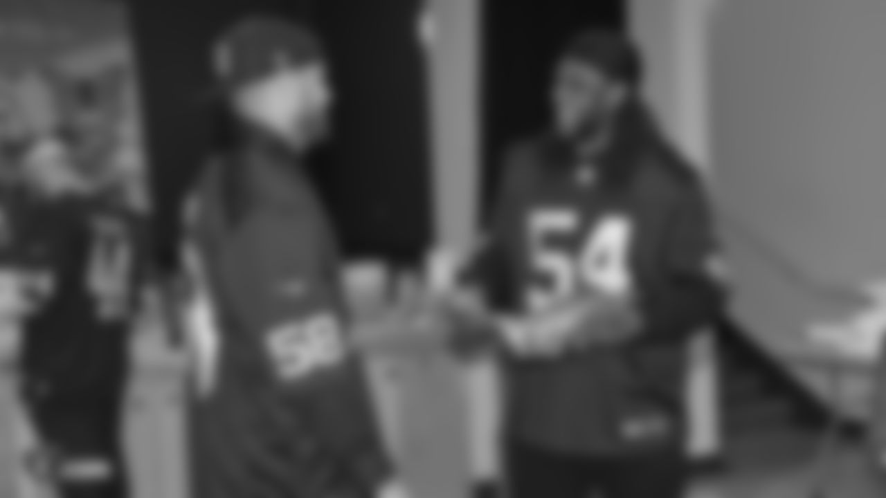 Oakland Raiders defensive tackle Clinton McDonald and his Light Into Darkness Foundation, along with linebacker Emmanuel Lamur, linebacker Kyle Wilber, punter Johnny Townsend, defensive tackle Frostee Rucker, and fullback Ryan Yurachek, partner with the nonprofit First Book by hosting a reading party to promote literacy at the West Oakland Youth Center, Tuesday, December 11, 2018, in Oakland, California.