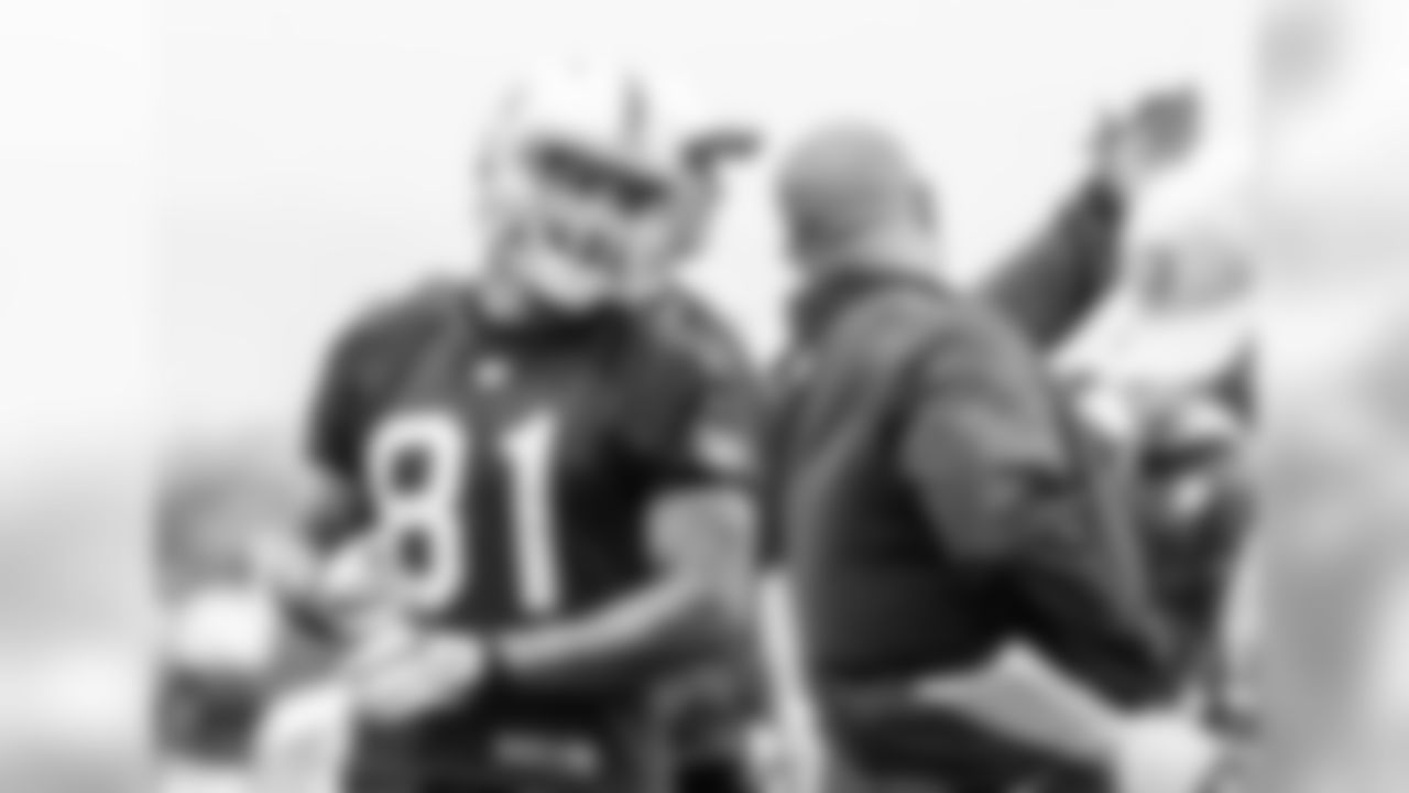 TE Mychal Rivera and tight ends coach Bobby Johnson