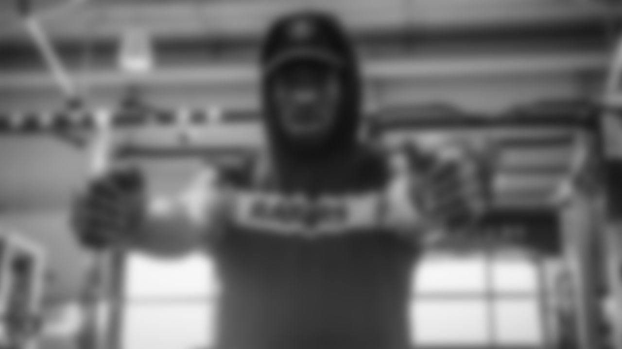 Raiders wide receiver Saeed Blacknall at a workout during phase one of the offseason program at the Raiders Practice Facility in Alameda, Calif.