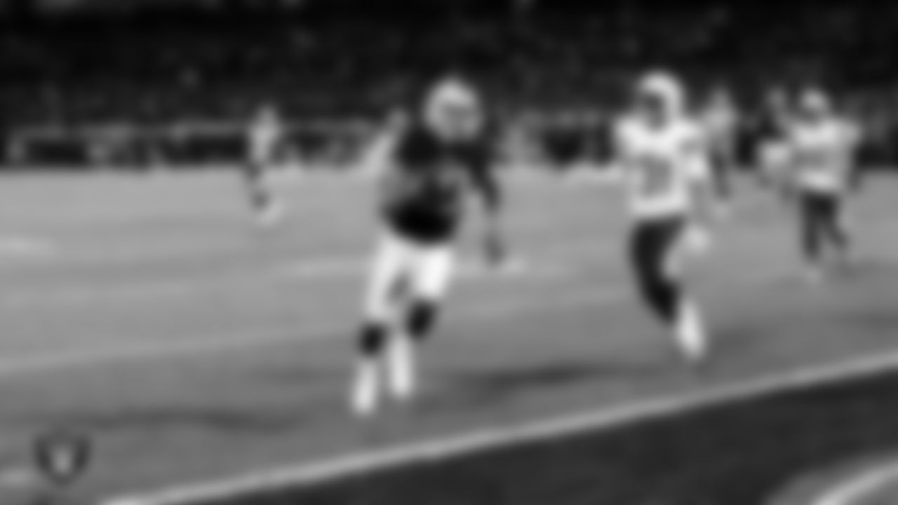 The Raiders during the regular season home game against the San Diego Chargers at O.co Coliseum, Thursday, December 24, 2015, in Oakland, Calif.
