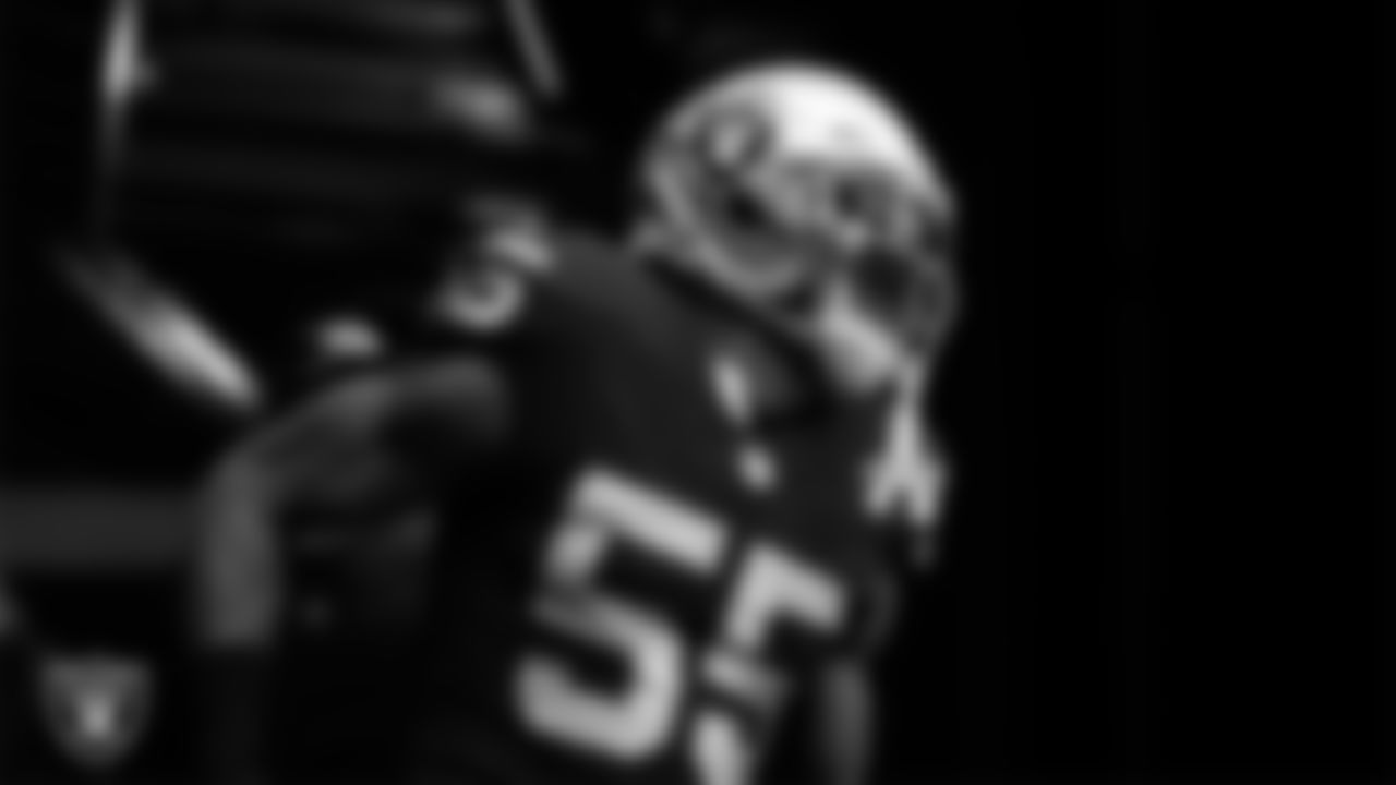 Las Vegas Raiders linebacker Marquel Lee (55) walks down the tunnel before the regular season home game against the Cincinnati Bengals.