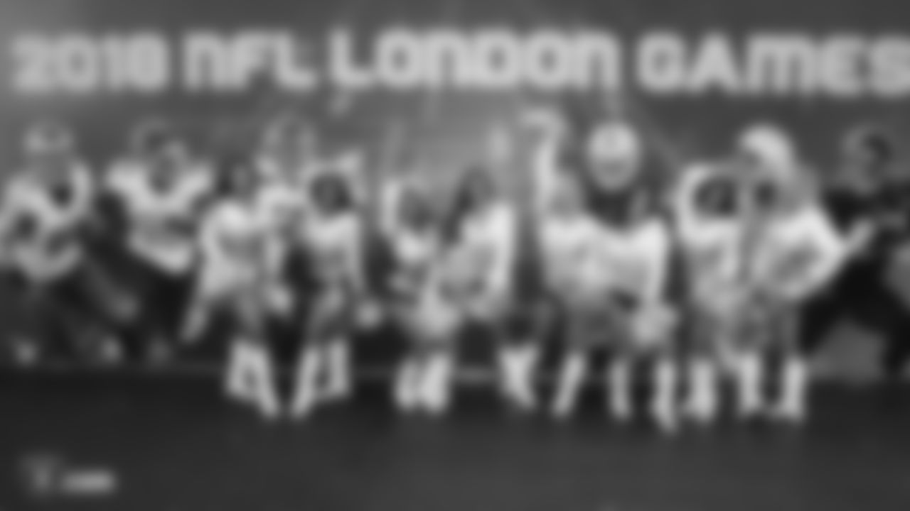 The Raiderettes tour London before the Oakland Raiders game against the Seattle Seahawks at Wembley Stadium, Sunday, October 14, 2018, in London, England. The Oakland Raiders lost 27-3.