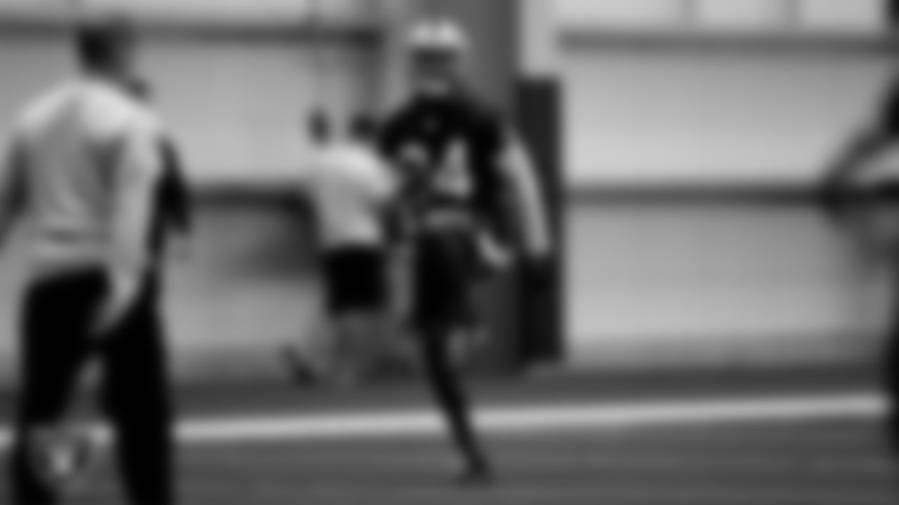 Las Vegas Raiders defensive back Kemah Siverand (34) at day one of 2021 Rookie Minicamp.
