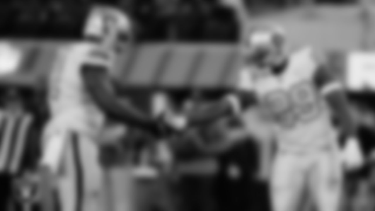 Las Vegas Raiders defensive tackle Bilal Nichols (91) and defensive end Clelin Ferrell (99) during the regular season away game against the Los Angeles Rams at SoFi Stadium.