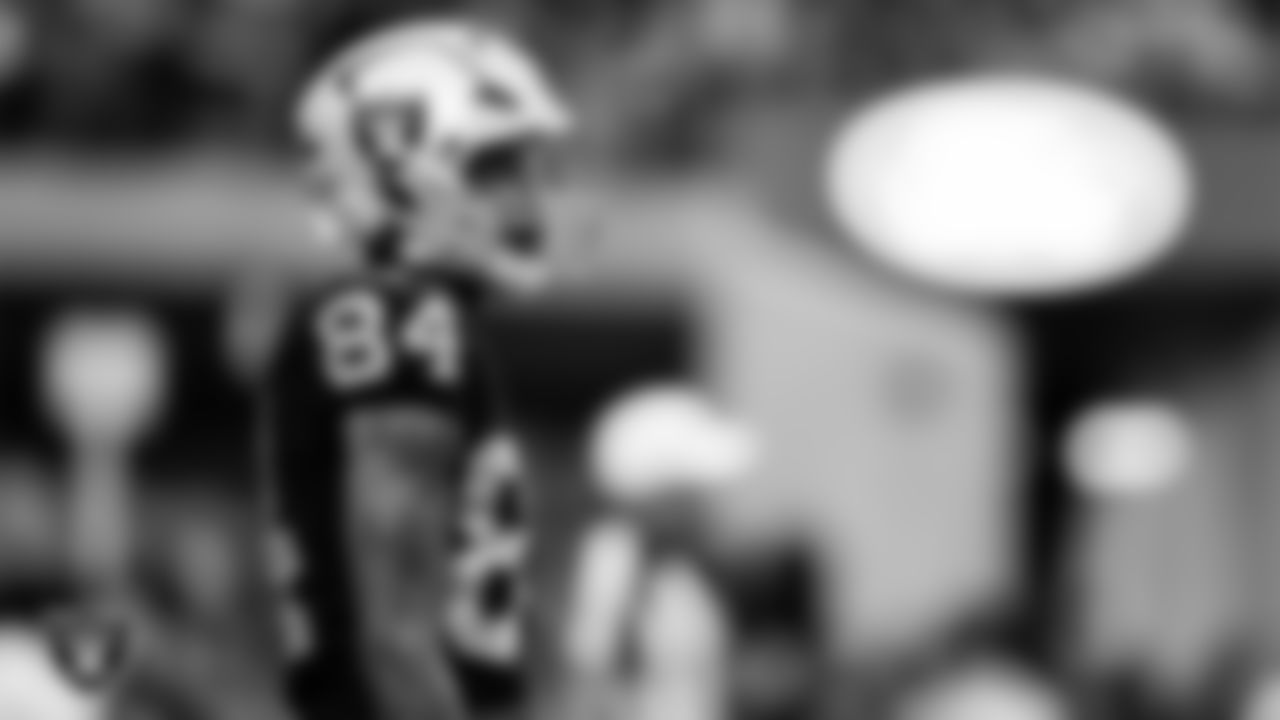 Las Vegas Raiders wide receiver Keelan Cole (84) during the preseason home game against the Minnesota Vikings at Allegiant Stadium.