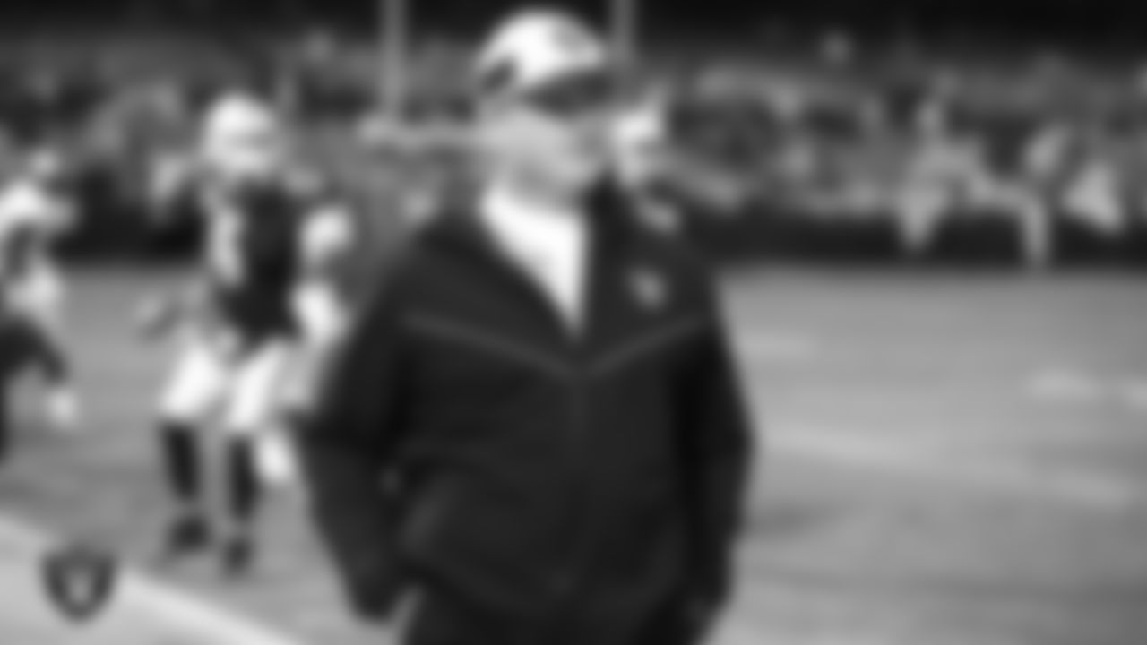 Raiders Head Coach Jon Gruden on the sideline before a game in 2018.