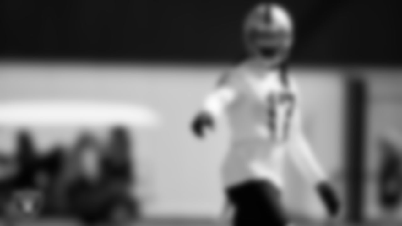 Las Vegas Raiders wide receiver Davante Adams (17) on the field for practice at 2022 Training Camp at Intermountain Healthcare Performance Center.