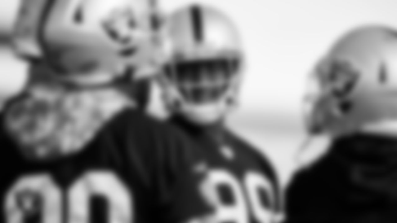 Las Vegas Raiders defensive end Clelin Ferrell (99) during practice at Intermountain Healthcare Performance Center.