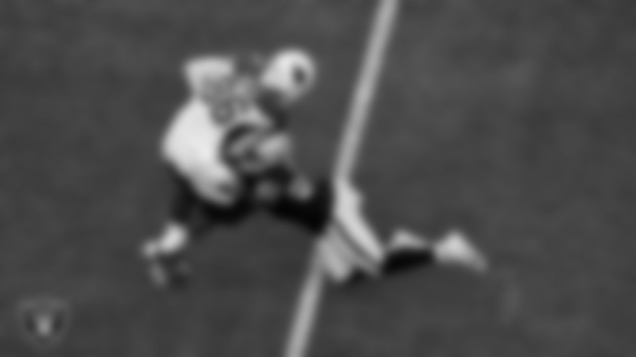 Las Vegas Raiders linebacker Jayon Brown (50) during the regular season home game against the Arizona Cardinals at Allegiant Stadium.