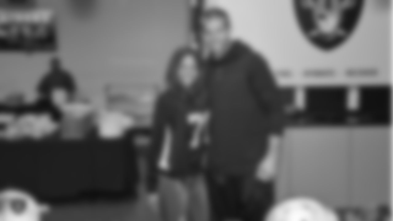 Savanna Sutton and her family from the Make-A-Wish Foundation visit the Oakland Raiders Practice Facility in Alameda, California, to get a tour of the facility, watch the team practice, meet the players, and have lunch with her favorite players, wide receiver Jordy Nelson and tight end Jared Cook, Saturday, October 27, 2018.