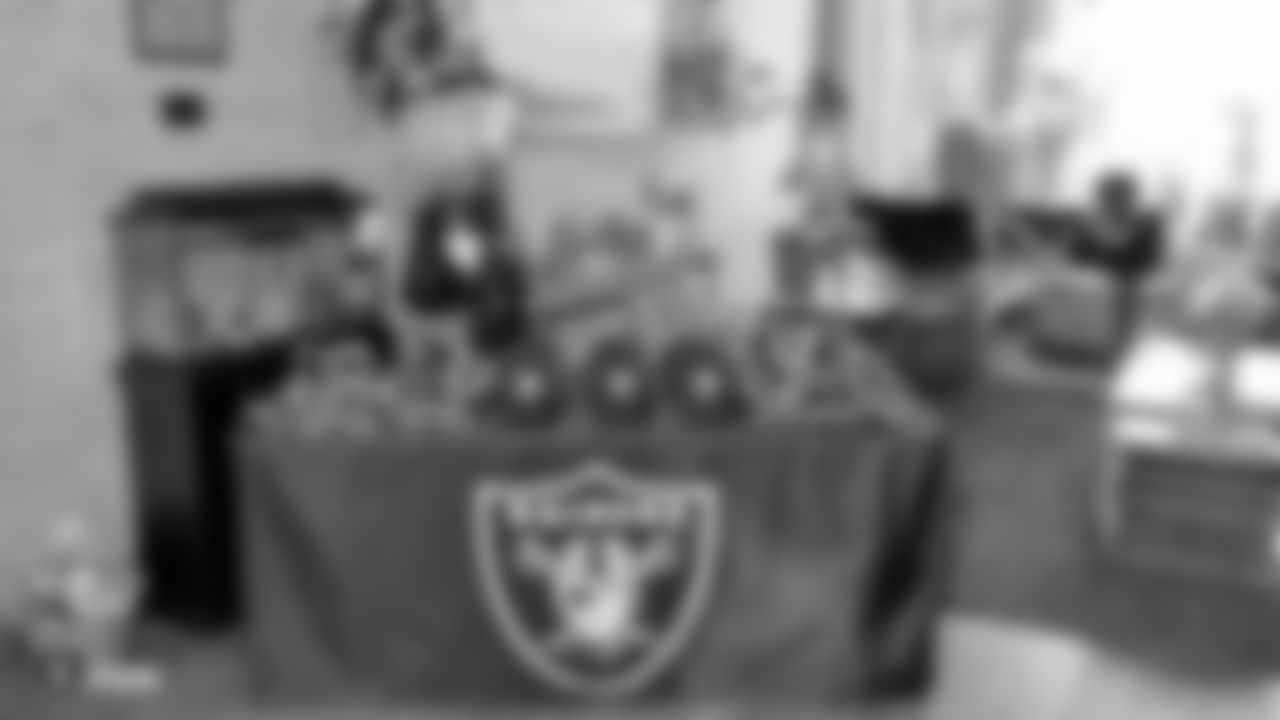 The Raiders, represented by alumnus Chris McLemore and the Raiderettes, help remodel the Ronald McDonald House Charities playroom (RMHC) and give the RMHC van a facelift for families and children receiving inpatient and outpatient medical treatment at local hospitals who live more than 30 miles outside the Greater Las Vegas Area, Tuesday, October 30, 2018, in Las Vegas, Nevada.