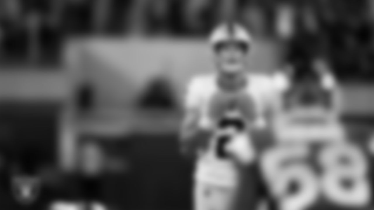 Las Vegas Raiders kicker Daniel Carlson (2) goes to kick a PAT during the preseason away game against the Los Angeles Rams at Sofi Stadium.