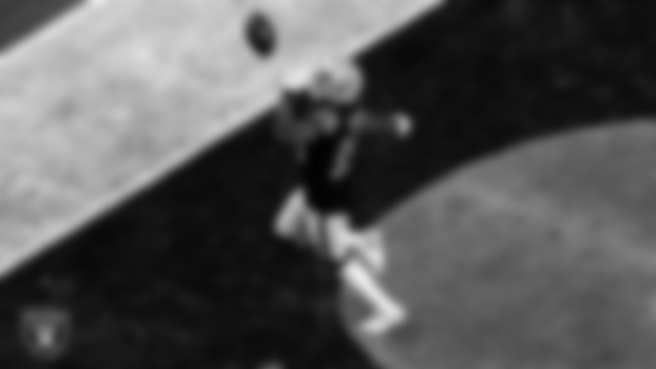 Las Vegas Raiders wide receiver Nelson Agholor (15) celebrates after making an 85-yard touchdown catch during the regular season home game against the Miami Dolphins.