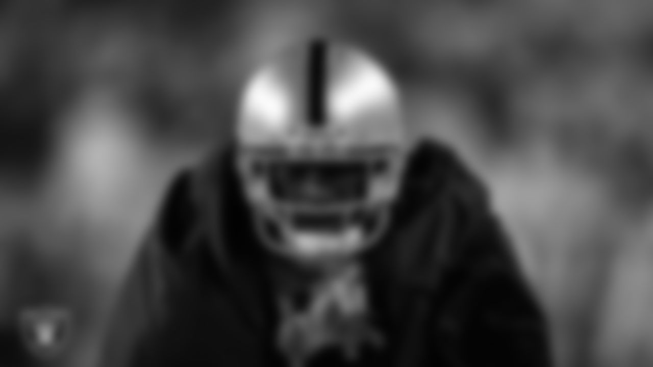 Las Vegas Raiders defensive end Clelin Ferrell (99) on the sidelines during the regular season away game against the Pittsburgh Steelers at Acrisure Stadium.
