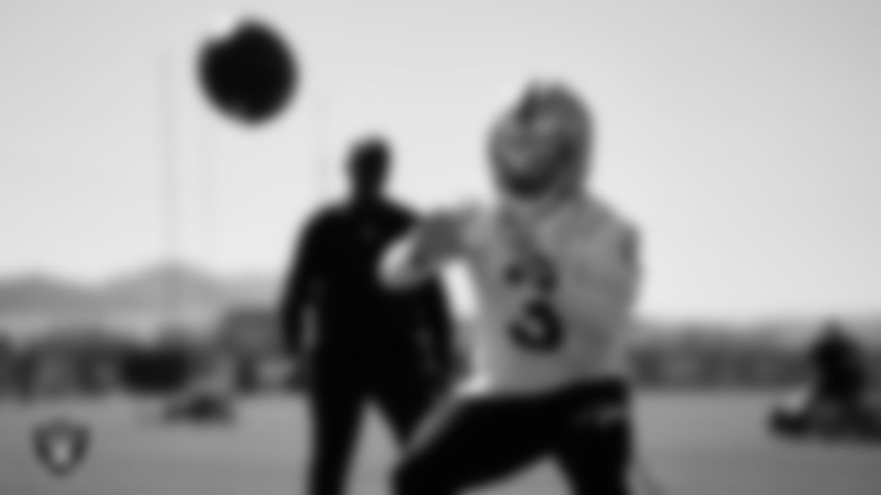 Las Vegas Raiders wide receiver DeAndre Carter (3) during practice at Intermountain Health Performance Center.