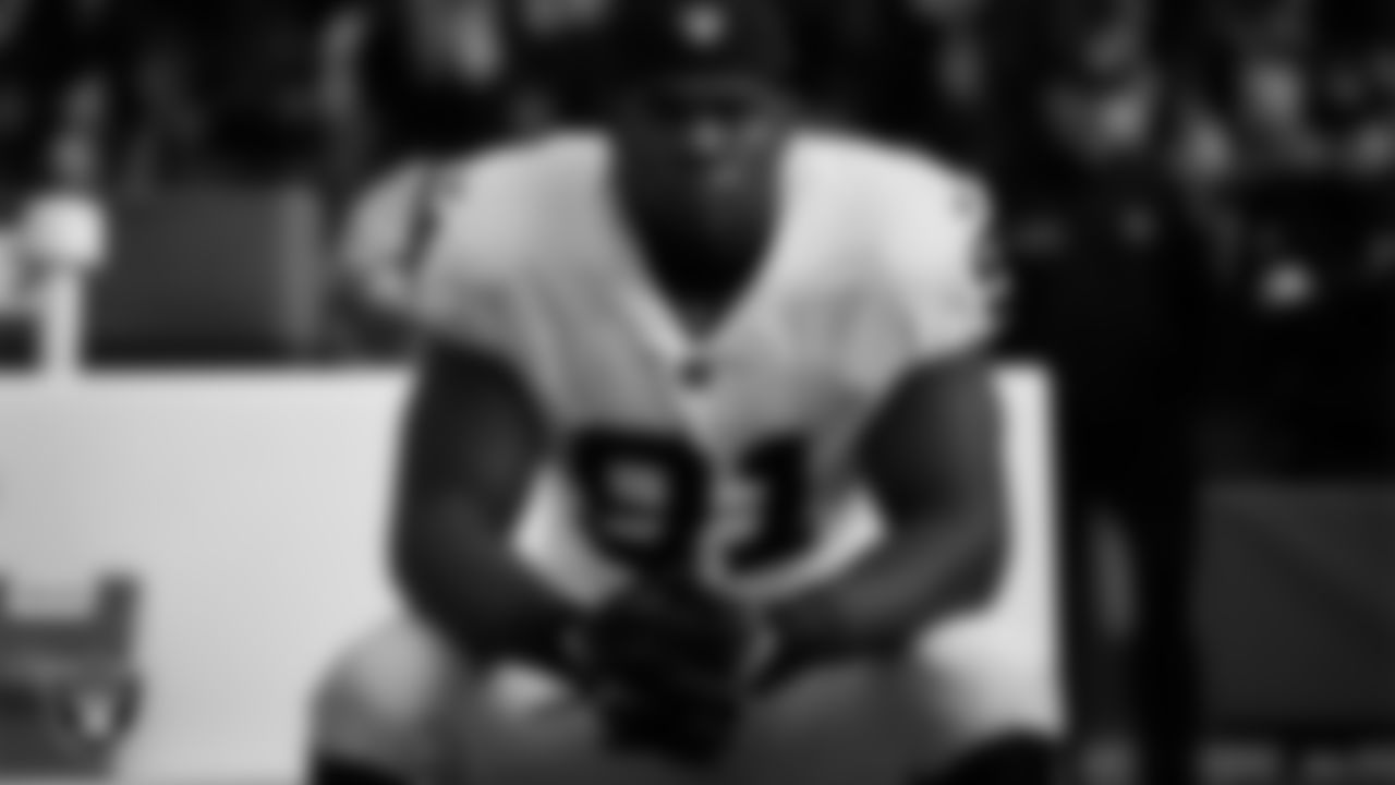 Las Vegas Raiders defensive tackle Bilal Nichols (91) on the bench before the regular season away game against the Seattle Seahawks at Lumen Field.