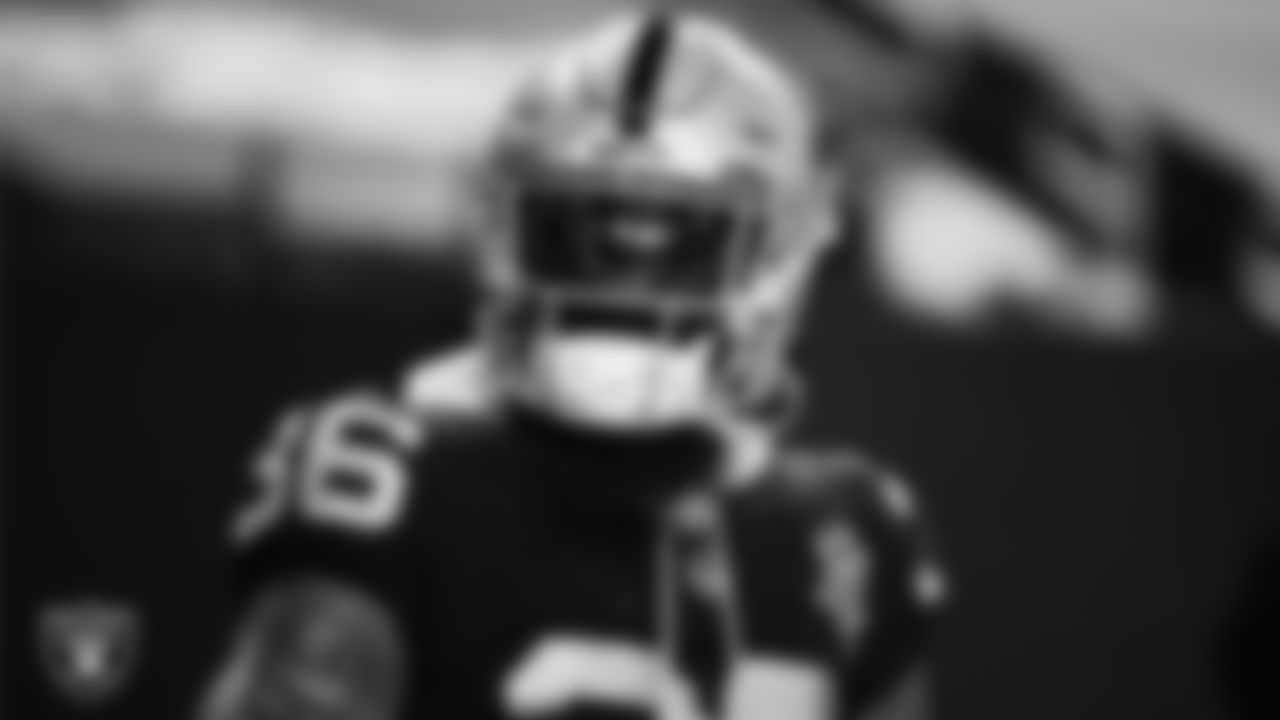 Las Vegas Raiders cornerback Daryl Worley (36) warming up before the regular season home game against the Los Angeles Chargers.