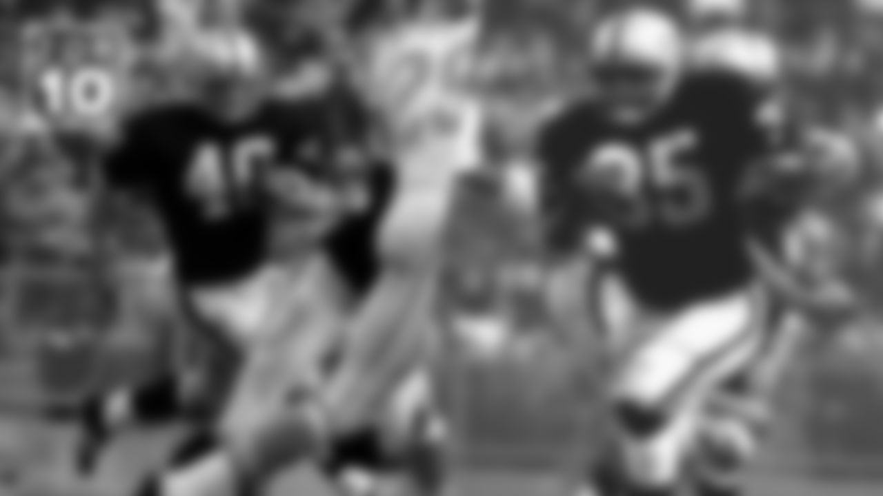 In the 1967 AFL Championship Game, fullback Hewritt Dixon and running back Pete Banaszak combined for 260 yards rushing (Dixon 144, Banaszak 116) and a touchdown as the Raiders crushed the Houston Oilers 40-7.