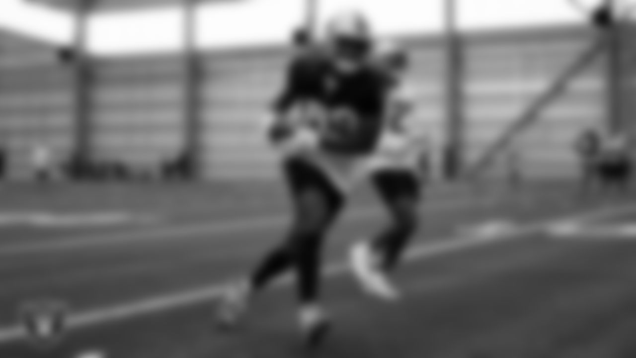 Las Vegas Raiders wide receiver Bryan Edwards (89) during practice at Intermountain Healthcare Performance Center.