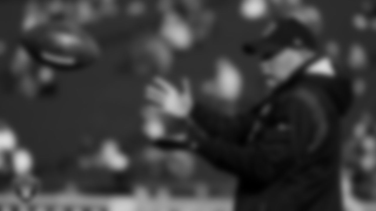 Las Vegas Raiders Interim Head Coach Rich Bisaccia before the regular season away game against the Kansas City Chiefs.