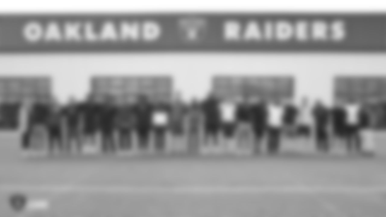 Oakland Raiders rookies attend a Player Engagement talk with NBA Hall of Famer, Gary Payton, at the Oakland Raiders Practice Facility, Friday, May 25, 2018, in Alameda, California.