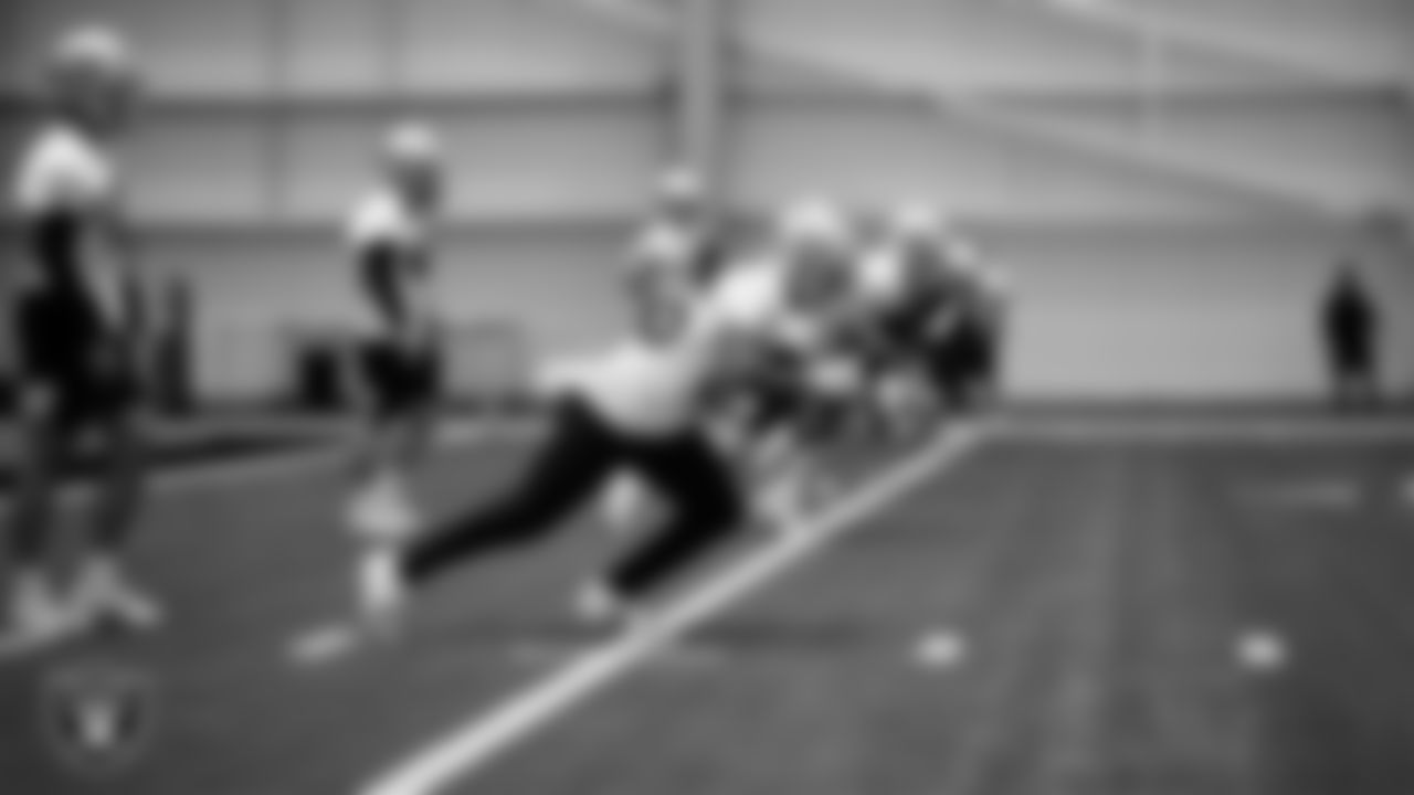 Las Vegas Raiders running back Trey Ragas (36) at day one of 2021 Rookie Minicamp.