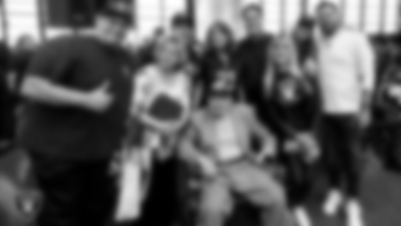 World War II veteran, Vincent Shark, with his family before the Las Vegas Raiders regular season home game against the Cincinnati Bengals.