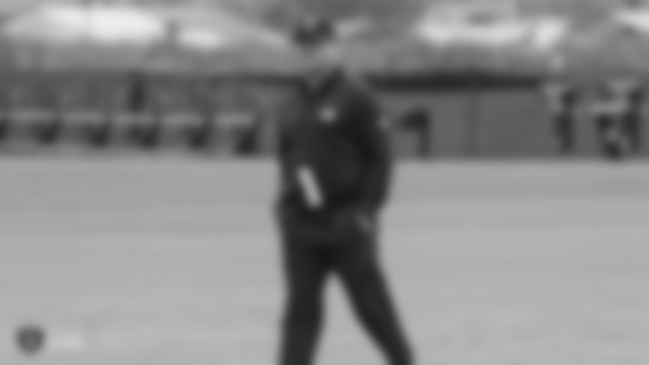 Raiders Head Coach Jon Gruden on the field for practice.