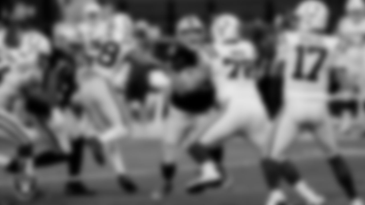 Las Vegas Raiders defensive tackle Maurice Hurst (73) and defensive end Maxx Crosby (98) during the regular season game against the Indianapolis Colts at Allegiant Stadium.