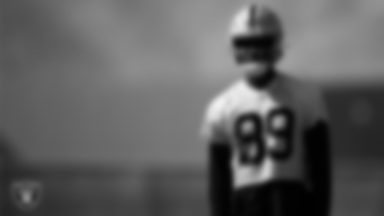 Las Vegas Raiders wide receiver Bryan Edwards (89) during practice at Intermountain Healthcare Performance Center.
