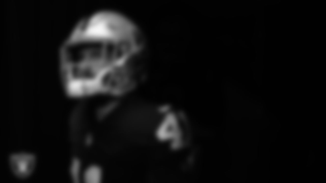 Las Vegas Raiders safety Matthias Farley (41) walks down the tunnel before the regular season home game against the San Francisco 49ers at Allegiant Stadium.