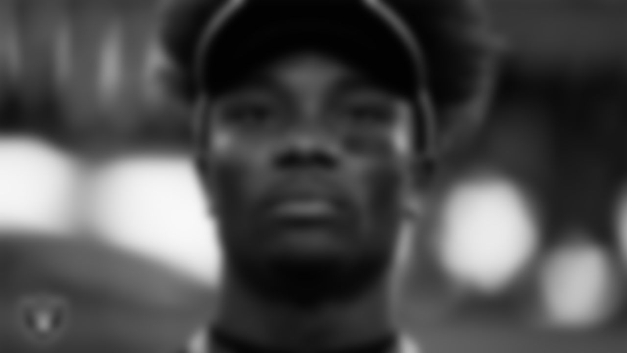 Las Vegas Raiders wide receiver Henry Ruggs III (11) during the national anthem before the preseason home game against the Seattle Seahawks at Allegiant Stadium.