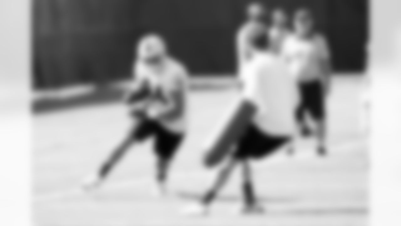WR Damola Adeniji getting ready for the hit.