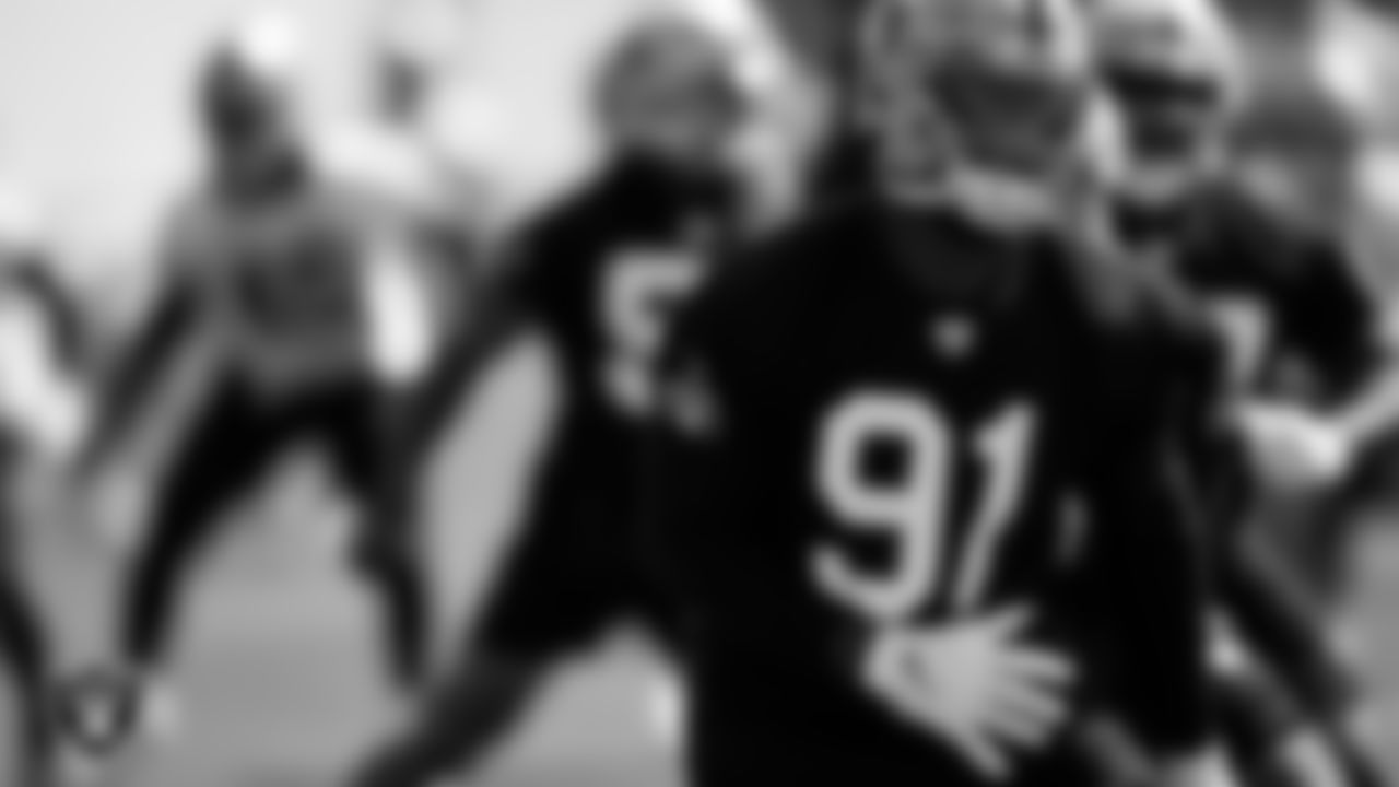 Las Vegas Raiders defensive tackle Bilal Nichols (91) during Day One of 2022 Veteran Minicamp.